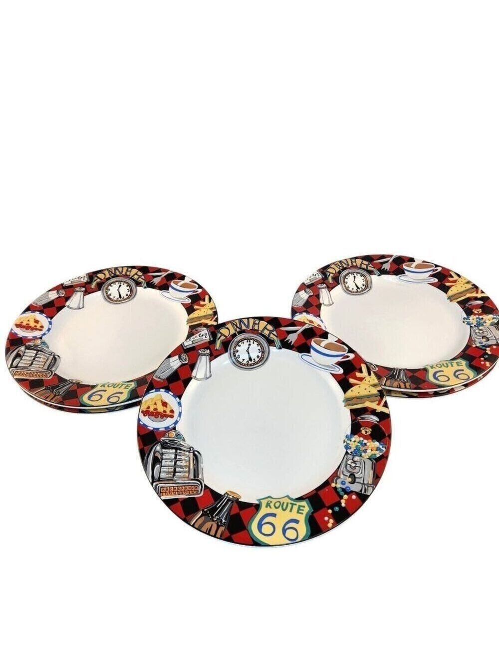 Sakura Roadside By Sue Zipkin 1993 Stoneware Dinner Plates Set Of 5 Retro Route